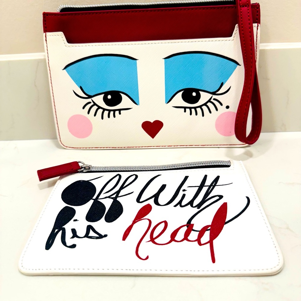 Disney Alice Wonderland Wallet Wristlet Through The Looking Glass Queen 2 Pieces
